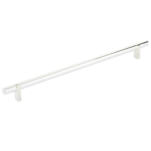 Emtek - Select Bar Cabinet Pull 12 Inch C-C, Rectangular Bar Stem, Smooth Bar