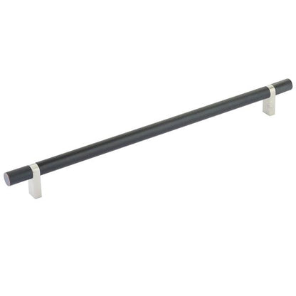 Emtek - Select Bar Cabinet Pull 12 Inch C-C, Rectangular Bar Stem, Knurled Bar