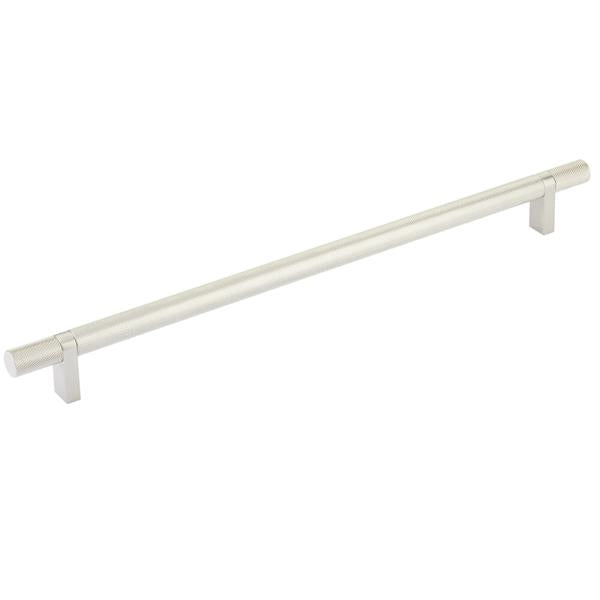 Emtek - Select Bar Cabinet Pull 12 Inch C-C, Rectangular Bar Stem, Knurled Bar