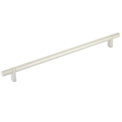 Emtek - Select Bar Cabinet Pull 12 Inch C-C, Rectangular Bar Stem, Knurled Bar