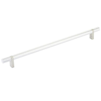 Emtek - Select Bar Cabinet Pull 12 Inch C-C, Rectangular Bar Stem, Knurled Bar