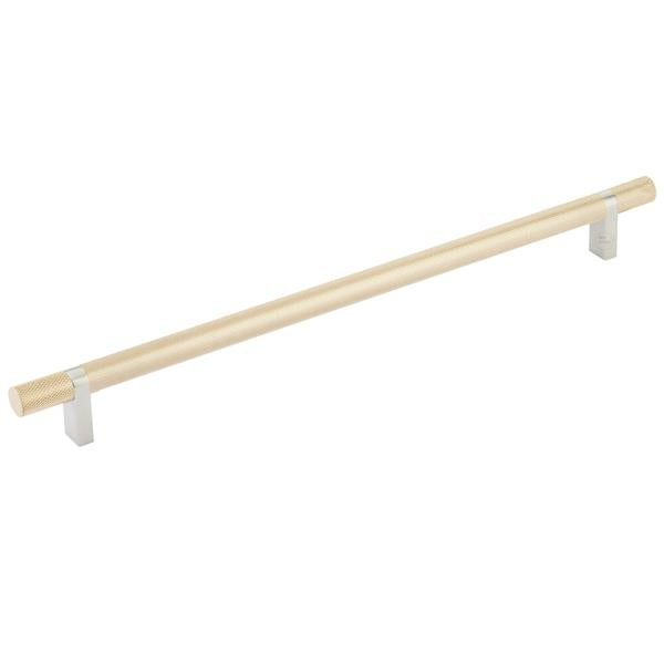 Emtek - Select Bar Cabinet Pull 12 Inch C-C, Rectangular Bar Stem, Knurled Bar
