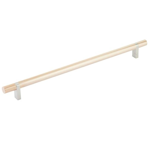 Emtek - Select Bar Cabinet Pull 12 Inch C-C, Rectangular Bar Stem, Smooth Bar