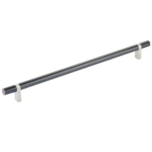 Emtek - Select Bar Cabinet Pull 12 Inch C-C, Rectangular Bar Stem, Smooth Bar