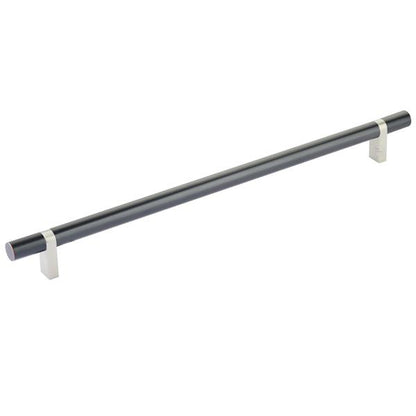 Emtek - Select Bar Cabinet Pull 12 Inch C-C, Rectangular Bar Stem, Smooth Bar