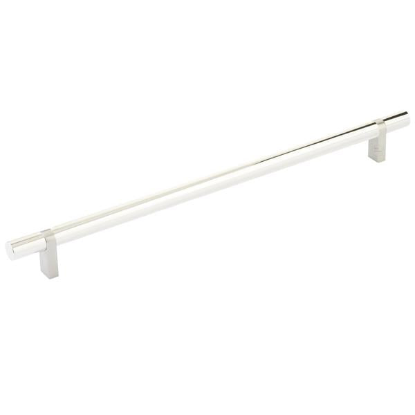 Emtek - Select Bar Cabinet Pull 12 Inch C-C, Rectangular Bar Stem, Smooth Bar
