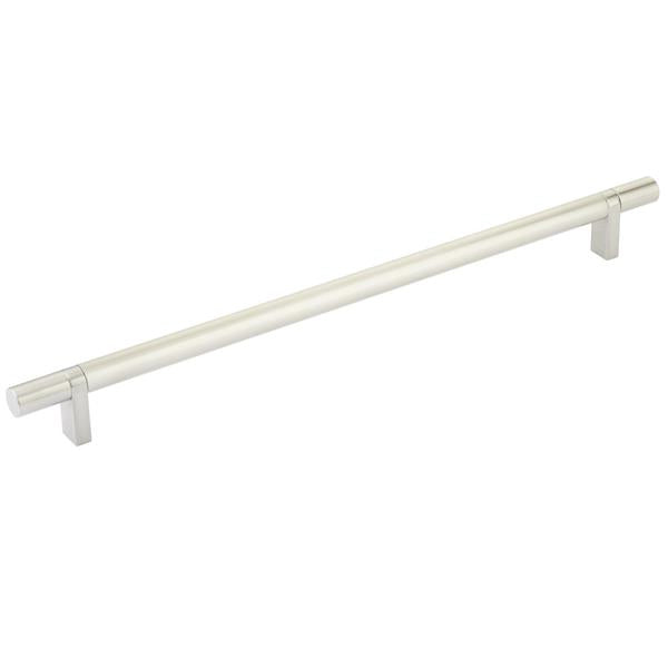 Emtek - Select Bar Cabinet Pull 12 Inch C-C, Rectangular Bar Stem, Smooth Bar