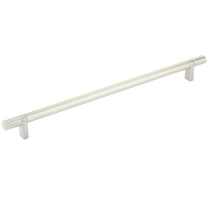Emtek - Select Bar Cabinet Pull 12 Inch C-C, Rectangular Bar Stem, Smooth Bar