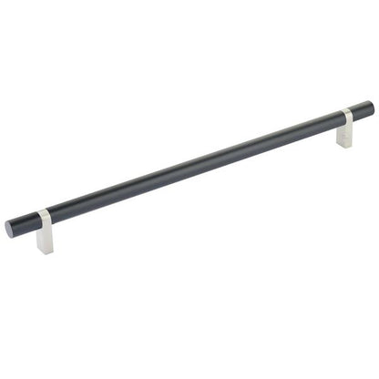 Emtek - Select Bar Cabinet Pull 12 Inch C-C, Rectangular Bar Stem, Smooth Bar