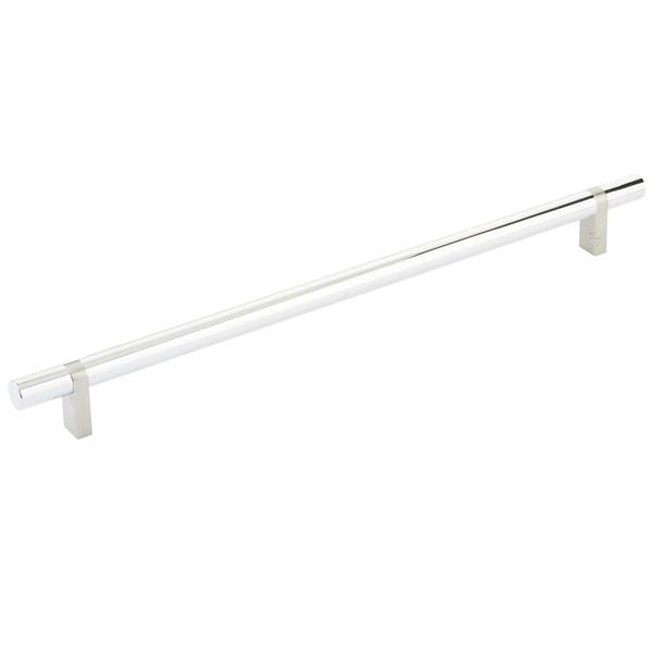 Emtek - Select Bar Cabinet Pull 12 Inch C-C, Rectangular Bar Stem, Smooth Bar