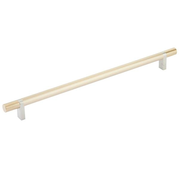 Emtek - Select Bar Cabinet Pull 12 Inch C-C, Rectangular Bar Stem, Smooth Bar
