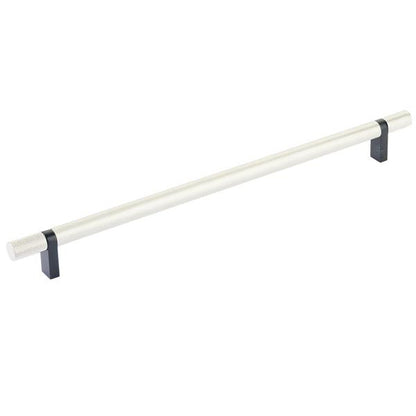 Emtek - Select Bar Cabinet Pull 12 Inch C-C, Rectangular Bar Stem, Knurled Bar