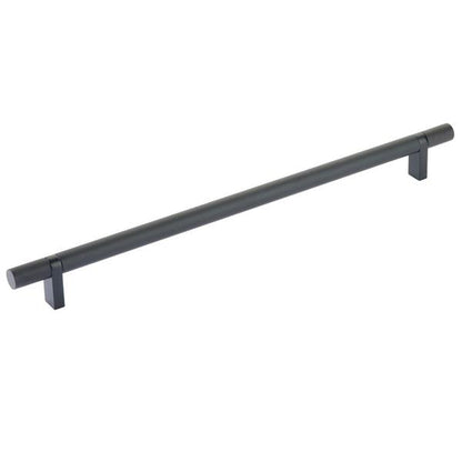 Emtek - Select Bar Cabinet Pull 12 Inch C-C, Rectangular Bar Stem, Knurled Bar