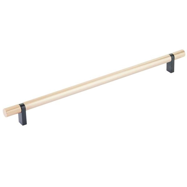 Emtek - Select Bar Cabinet Pull 12 Inch C-C, Rectangular Bar Stem, Smooth Bar