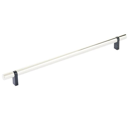 Emtek - Select Bar Cabinet Pull 12 Inch C-C, Rectangular Bar Stem, Smooth Bar