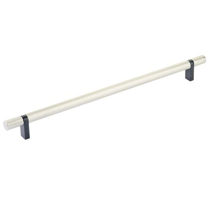 Emtek - Select Bar Cabinet Pull 12 Inch C-C, Rectangular Bar Stem, Smooth Bar