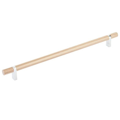 Emtek - Select Bar Cabinet Pull 12 Inch C-C, Rectangular Bar Stem, Knurled Bar