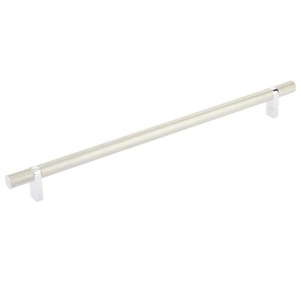 Emtek - Select Bar Cabinet Pull 12 Inch C-C, Rectangular Bar Stem, Knurled Bar