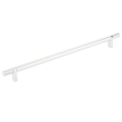 Emtek - Select Bar Cabinet Pull 12 Inch C-C, Rectangular Bar Stem, Knurled Bar
