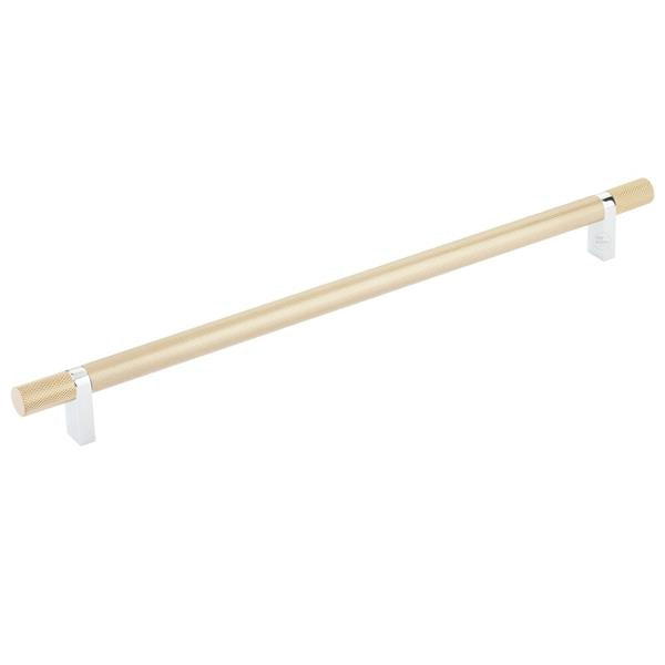 Emtek - Select Bar Cabinet Pull 12 Inch C-C, Rectangular Bar Stem, Knurled Bar