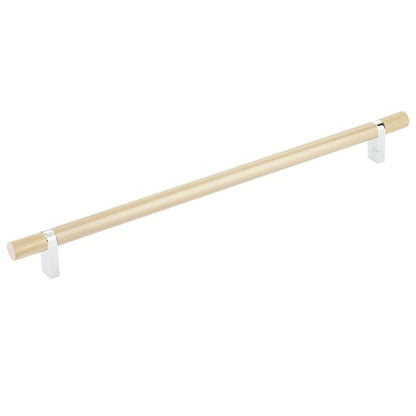 Emtek - Select Bar Cabinet Pull 12 Inch C-C, Rectangular Bar Stem, Knurled Bar