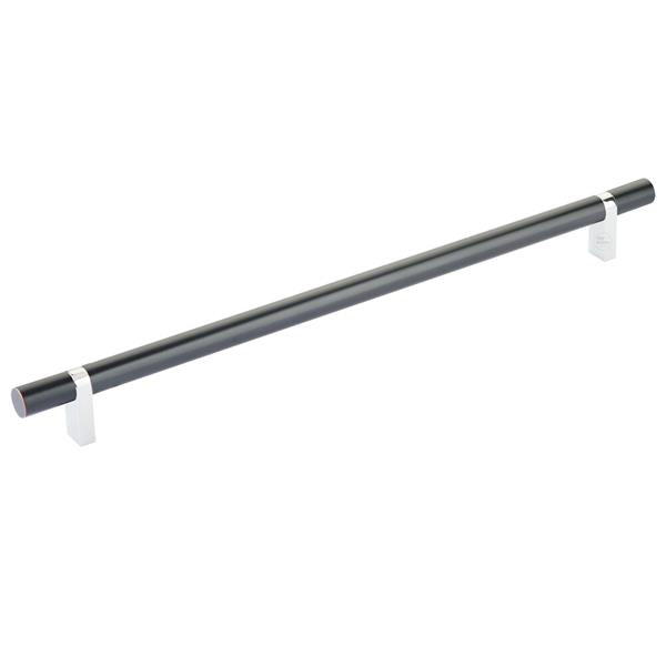 Emtek - Select Bar Cabinet Pull 12 Inch C-C, Rectangular Bar Stem, Smooth Bar