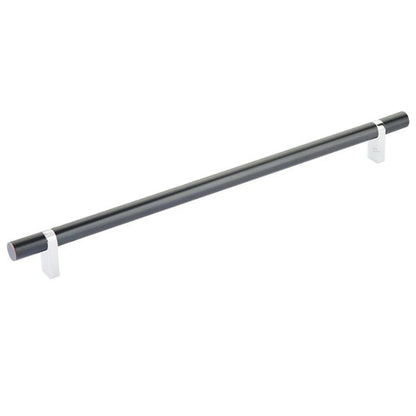 Emtek - Select Bar Cabinet Pull 12 Inch C-C, Rectangular Bar Stem, Smooth Bar
