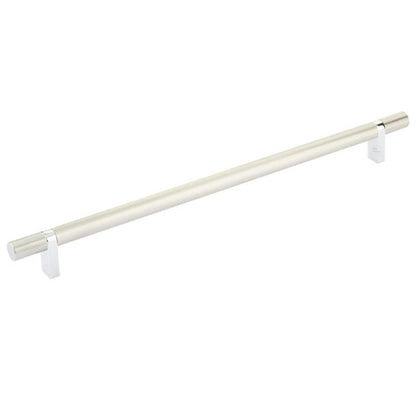 Emtek - Select Bar Cabinet Pull 12 Inch C-C, Rectangular Bar Stem, Smooth Bar