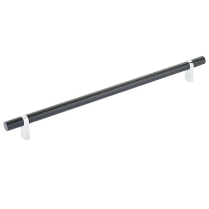 Emtek - Select Bar Cabinet Pull 12 Inch C-C, Rectangular Bar Stem, Smooth Bar