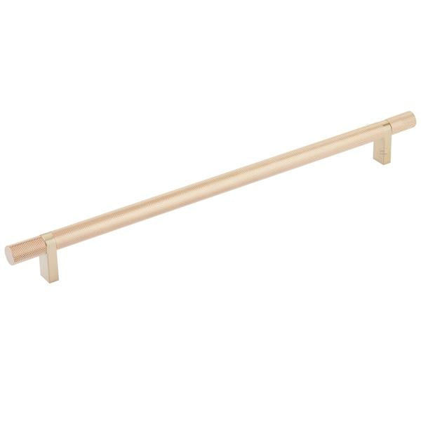 Emtek - Select Bar Cabinet Pull 12 Inch C-C, Rectangular Bar Stem, Knurled Bar
