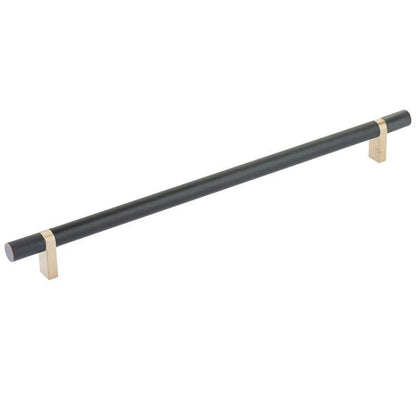 Emtek - Select Bar Cabinet Pull 12 Inch C-C, Rectangular Bar Stem, Knurled Bar