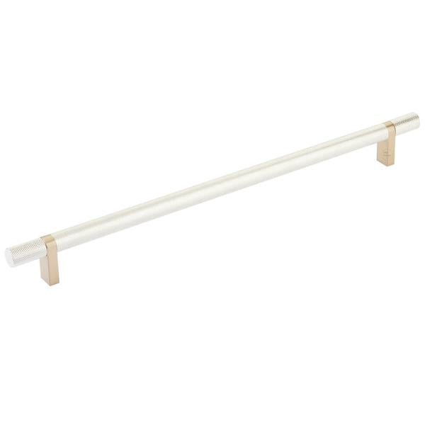 Emtek - Select Bar Cabinet Pull 12 Inch C-C, Rectangular Bar Stem, Knurled Bar