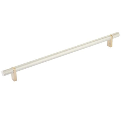 Emtek - Select Bar Cabinet Pull 12 Inch C-C, Rectangular Bar Stem, Knurled Bar