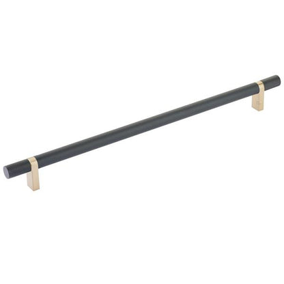 Emtek - Select Bar Cabinet Pull 12 Inch C-C, Rectangular Bar Stem, Knurled Bar