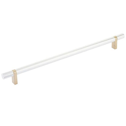 Emtek - Select Bar Cabinet Pull 12 Inch C-C, Rectangular Bar Stem, Knurled Bar