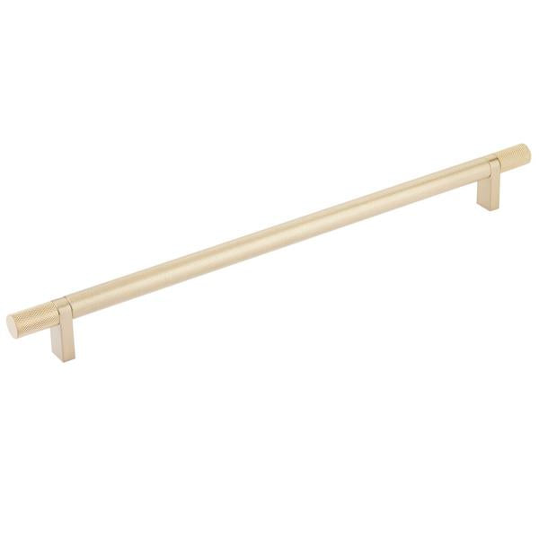 Emtek - Select Bar Cabinet Pull 12 Inch C-C, Rectangular Bar Stem, Knurled Bar