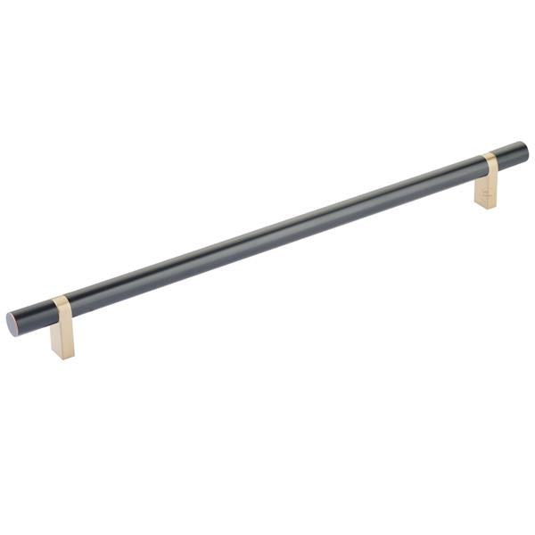 Emtek - Select Bar Cabinet Pull 12 Inch C-C, Rectangular Bar Stem, Smooth Bar