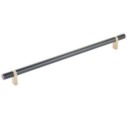 Emtek - Select Bar Cabinet Pull 12 Inch C-C, Rectangular Bar Stem, Smooth Bar