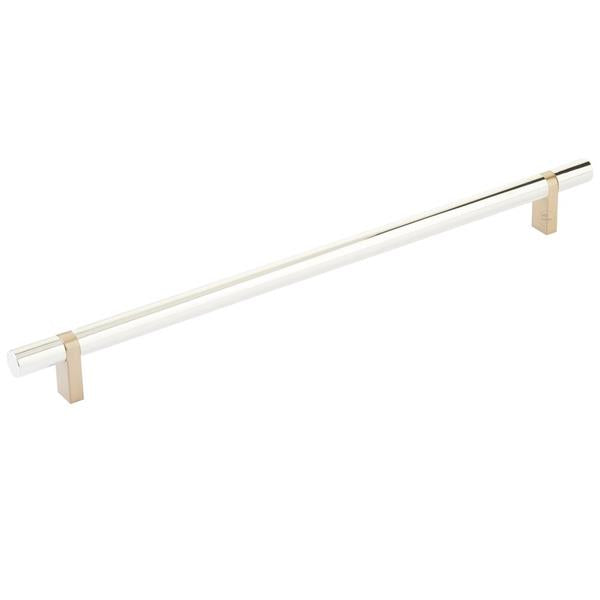 Emtek - Select Bar Cabinet Pull 12 Inch C-C, Rectangular Bar Stem, Smooth Bar