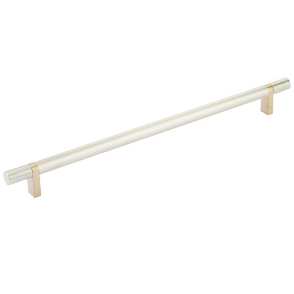 Emtek - Select Bar Cabinet Pull 12 Inch C-C, Rectangular Bar Stem, Smooth Bar