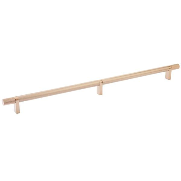 Emtek - Select Bar Cabinet Pull 16 Inch C-C, Rectangular Bar Stem, Knurled Bar