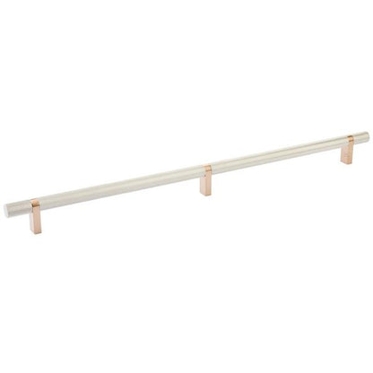 Emtek - Select Bar Cabinet Pull 16 Inch C-C, Rectangular Bar Stem, Knurled Bar