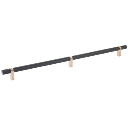 Emtek - Select Bar Cabinet Pull 16 Inch C-C, Rectangular Bar Stem, Knurled Bar