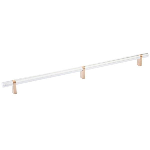 Emtek - Select Bar Cabinet Pull 16 Inch C-C, Rectangular Bar Stem, Knurled Bar