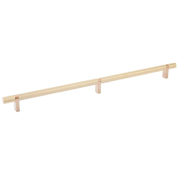 Emtek - Select Bar Cabinet Pull 16 Inch C-C, Rectangular Bar Stem, Knurled Bar