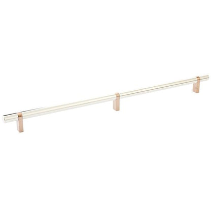 Emtek - Select Bar Cabinet Pull 16 Inch C-C, Rectangular Bar Stem, Smooth Bar