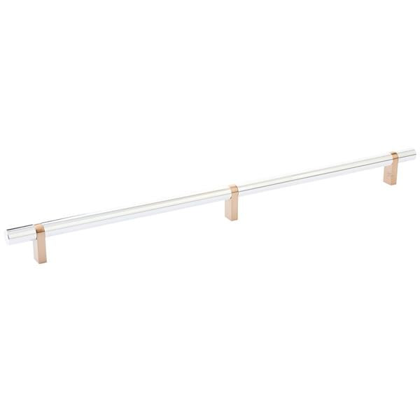 Emtek - Select Bar Cabinet Pull 16 Inch C-C, Rectangular Bar Stem, Smooth Bar