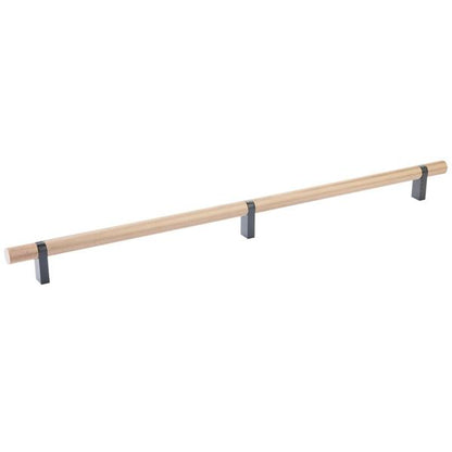Emtek - Select Bar Cabinet Pull 16 Inch C-C, Rectangular Bar Stem, Knurled Bar