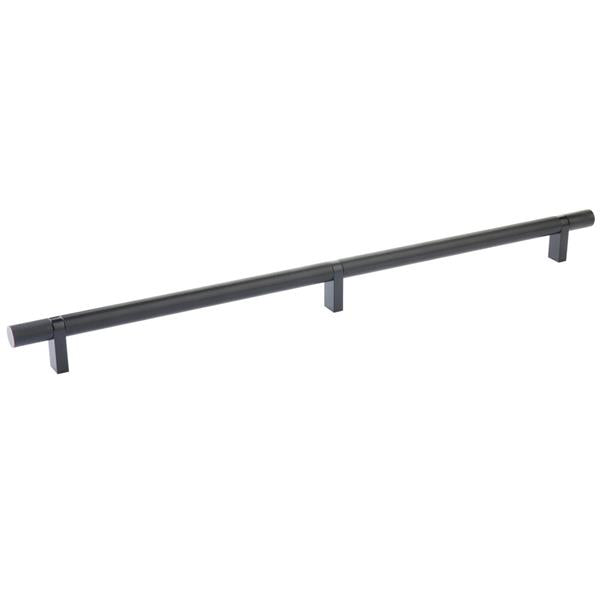 Emtek - Select Bar Cabinet Pull 16 Inch C-C, Rectangular Bar Stem, Knurled Bar
