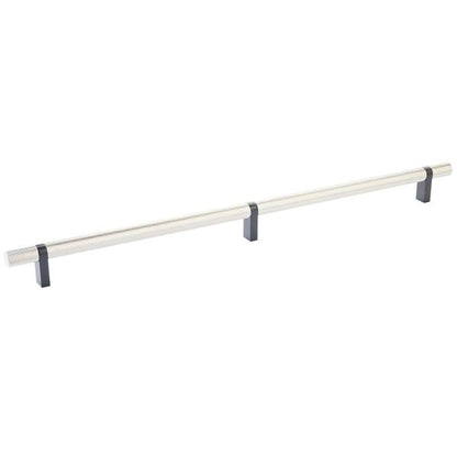 Emtek - Select Bar Cabinet Pull 16 Inch C-C, Rectangular Bar Stem, Knurled Bar